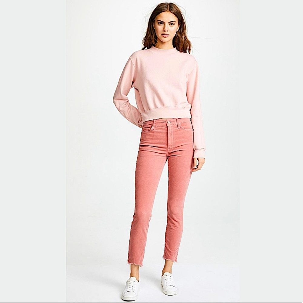 MOTHER Denim High Waisted Looker Ankle Chew Hopscotch